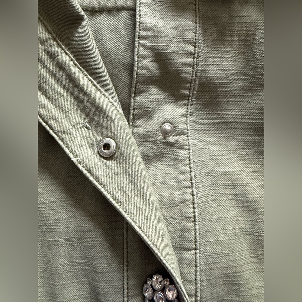 NWT J.Jill Oliver green jacket with rhinestone detail - Picture 7 of 11